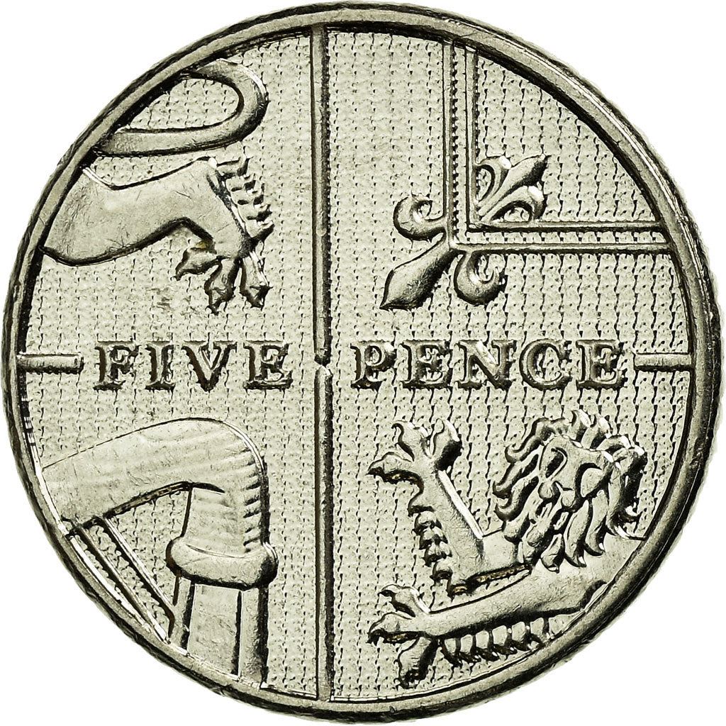 United Kingdom | 5 Pence Coin | Elizabeth II | Km:1334 | 2015 - 2022