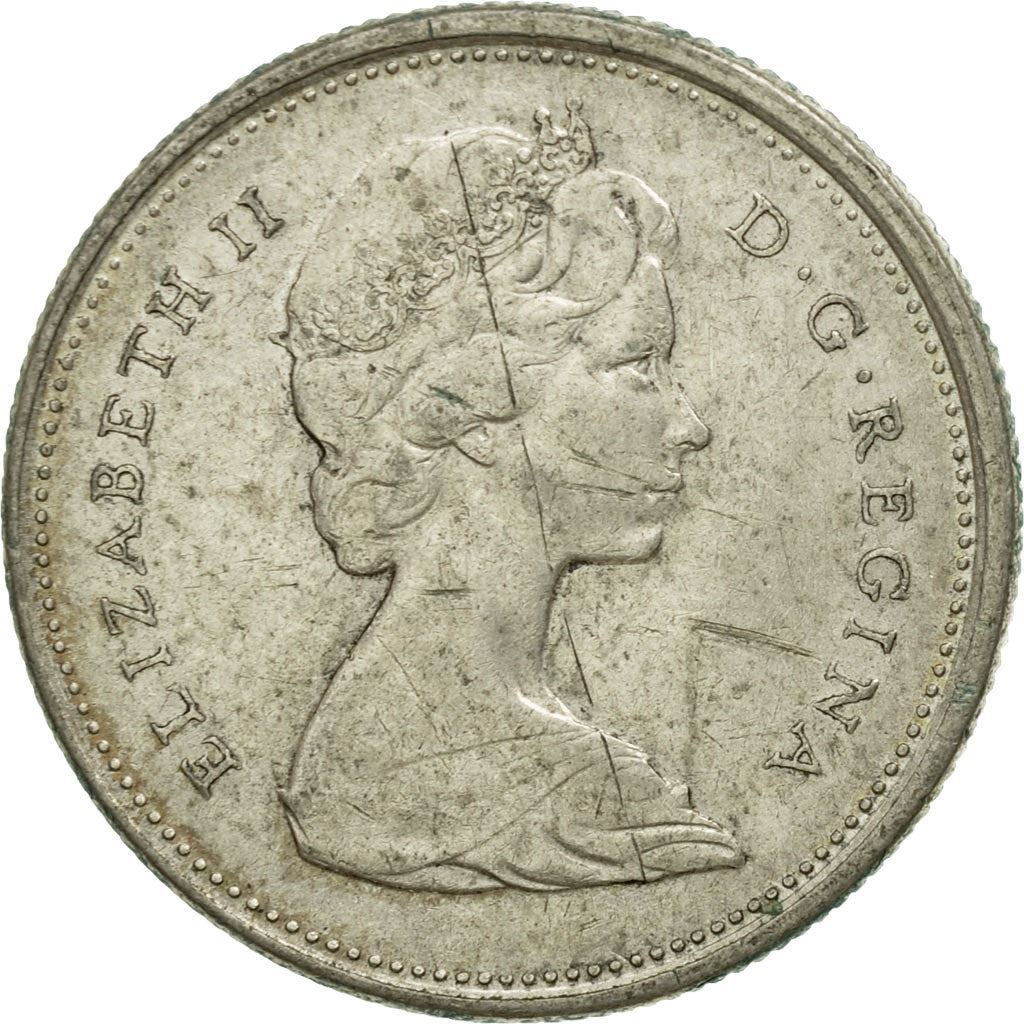 Canada | 25 cent mønt | Sølv | 2. portræt | KM:62a | 1968