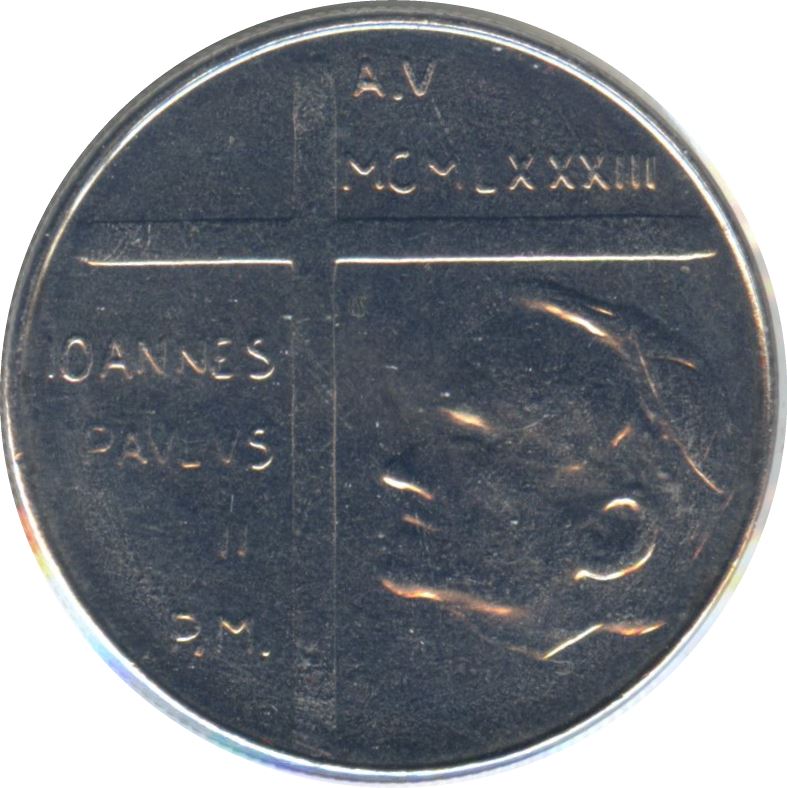 Vatican City | 50 Lire Coin | Adam and Eve | Acmonital | KM:172 | 1983