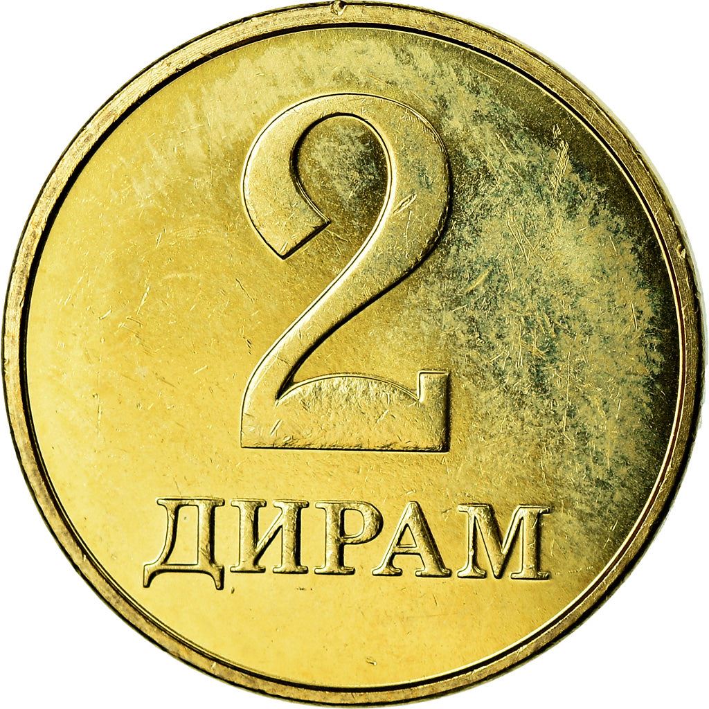 Tajikistan | 2 Diram Coin | Sunrise | Wheat | Cotton | Km:51 | 2019
