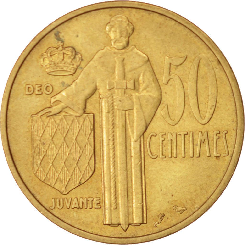 Monaco | 50 Centimes Coin | Rainier III | Km:144 | 1962