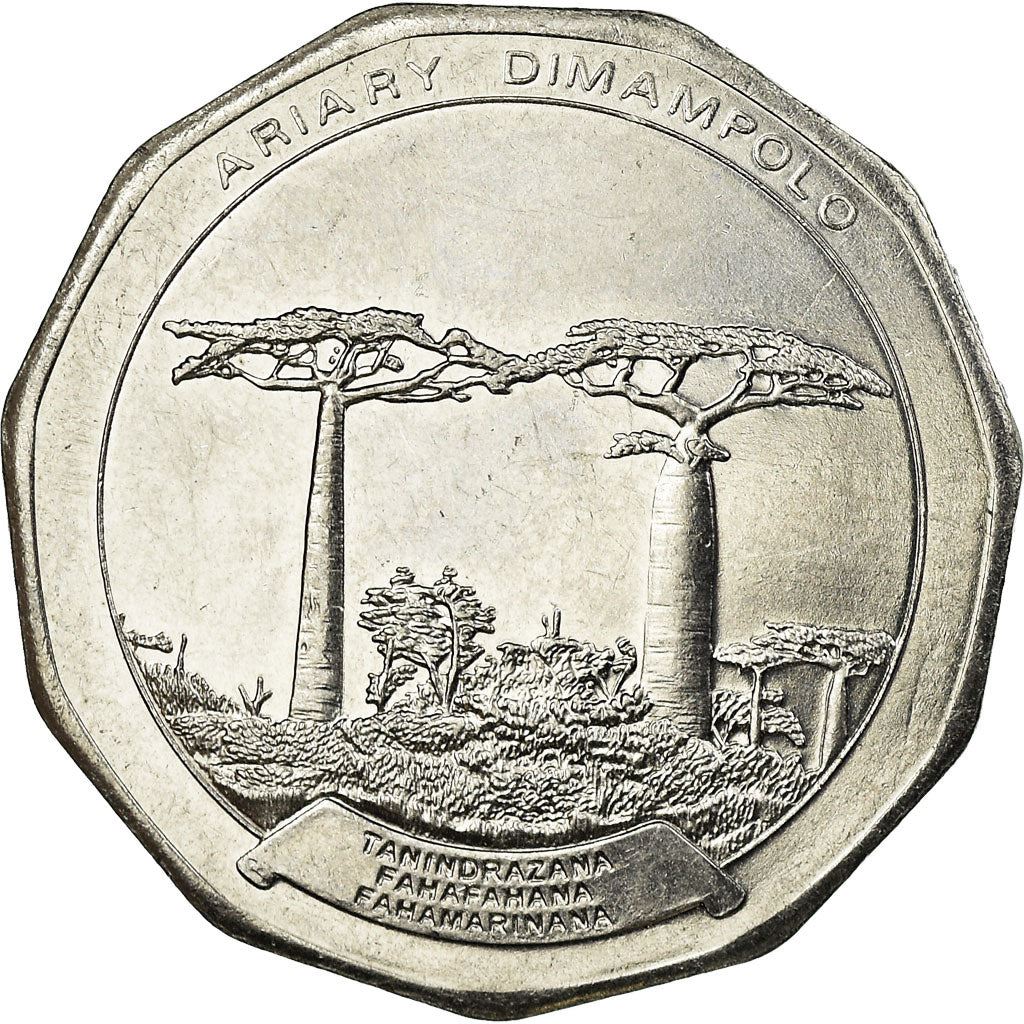 Madagascar | 50 Ariary Coin | Star | Baobab | Km:25.1 | 1996