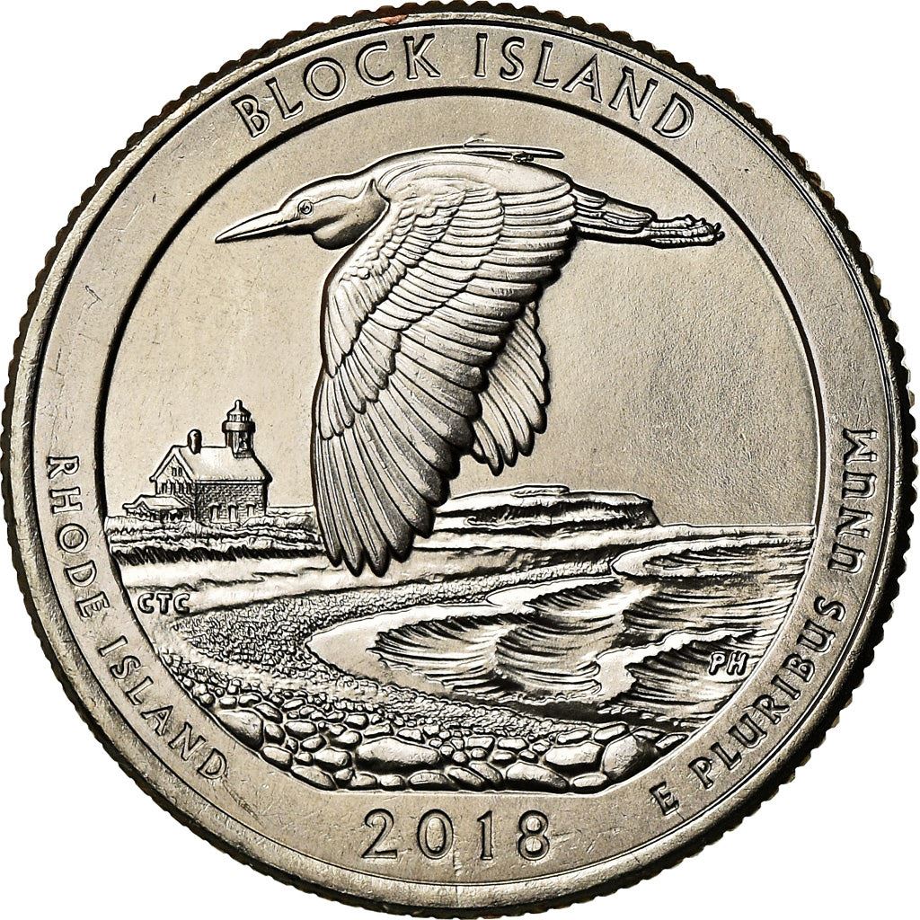United States | ¼ Dollar Coin | Block Island National Wildlife Refuge, Rhode Island | Block Island Wildlife Refuge | Copper-nickel clad copper | KM:673 | 2018