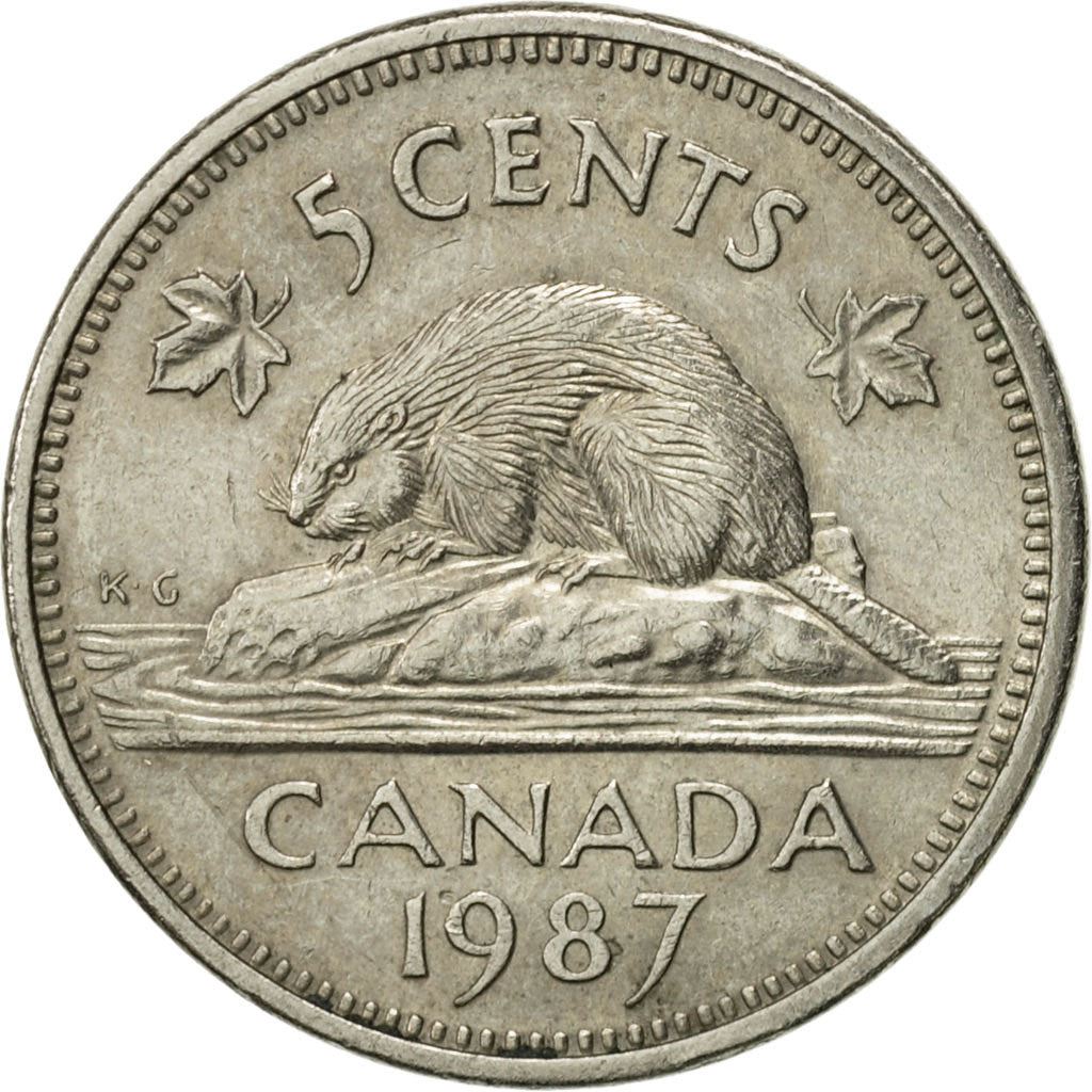 Canada | 5 Cents Coin | Copper-nickel | 2nd portrait; Copper-nickel | KM:60.2a | 1982-1989