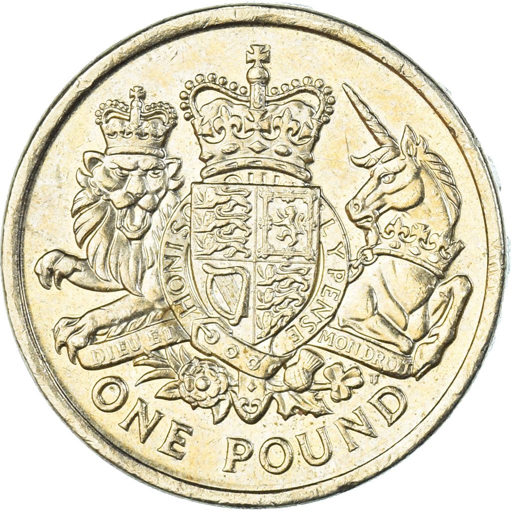 Verenigd Koninkrijk 1 Pond Munt | Elizabeth II 5e portret | Koninklijke Wapens | 2015