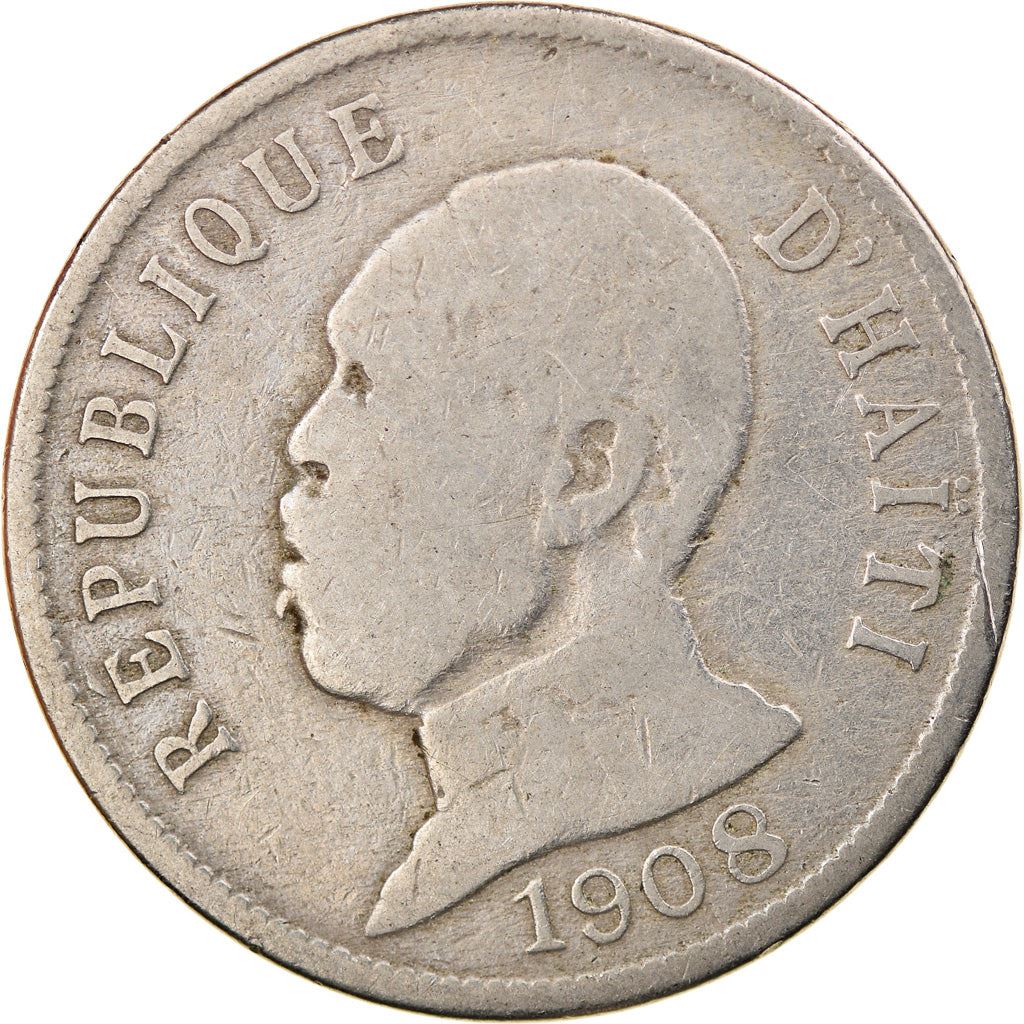 Haiti | 50 Centimes Coin | General Pierre Nord-Alexis | Cannon | Km:56 | 1907 - 1908