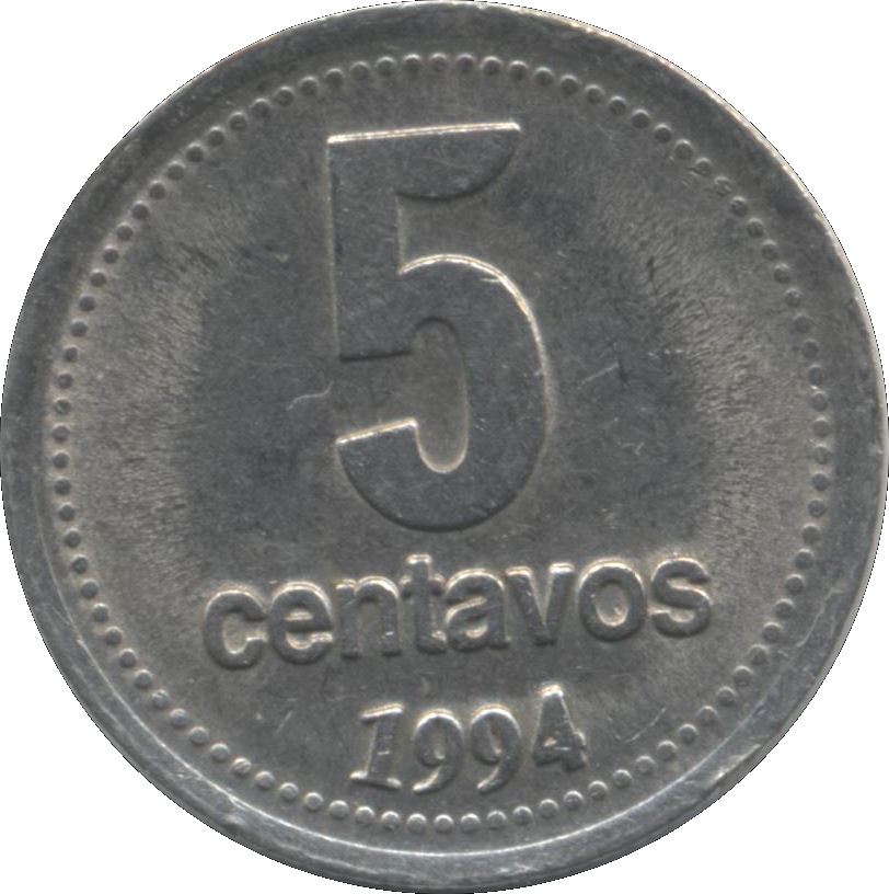 Argentina 5 Centavos Coin | KM109a | 1993 - 1995