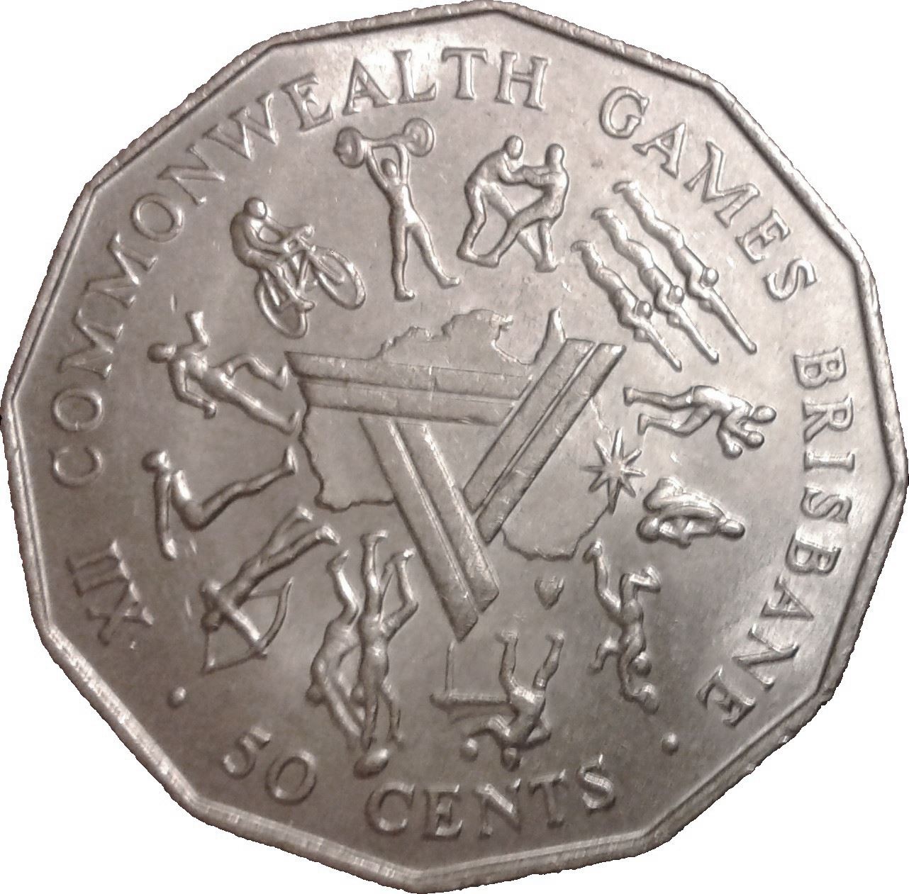 Australia | Moneda de 50 centavos | Juegos de la Mancomunidad de Brisbane | Km:74 | 1982