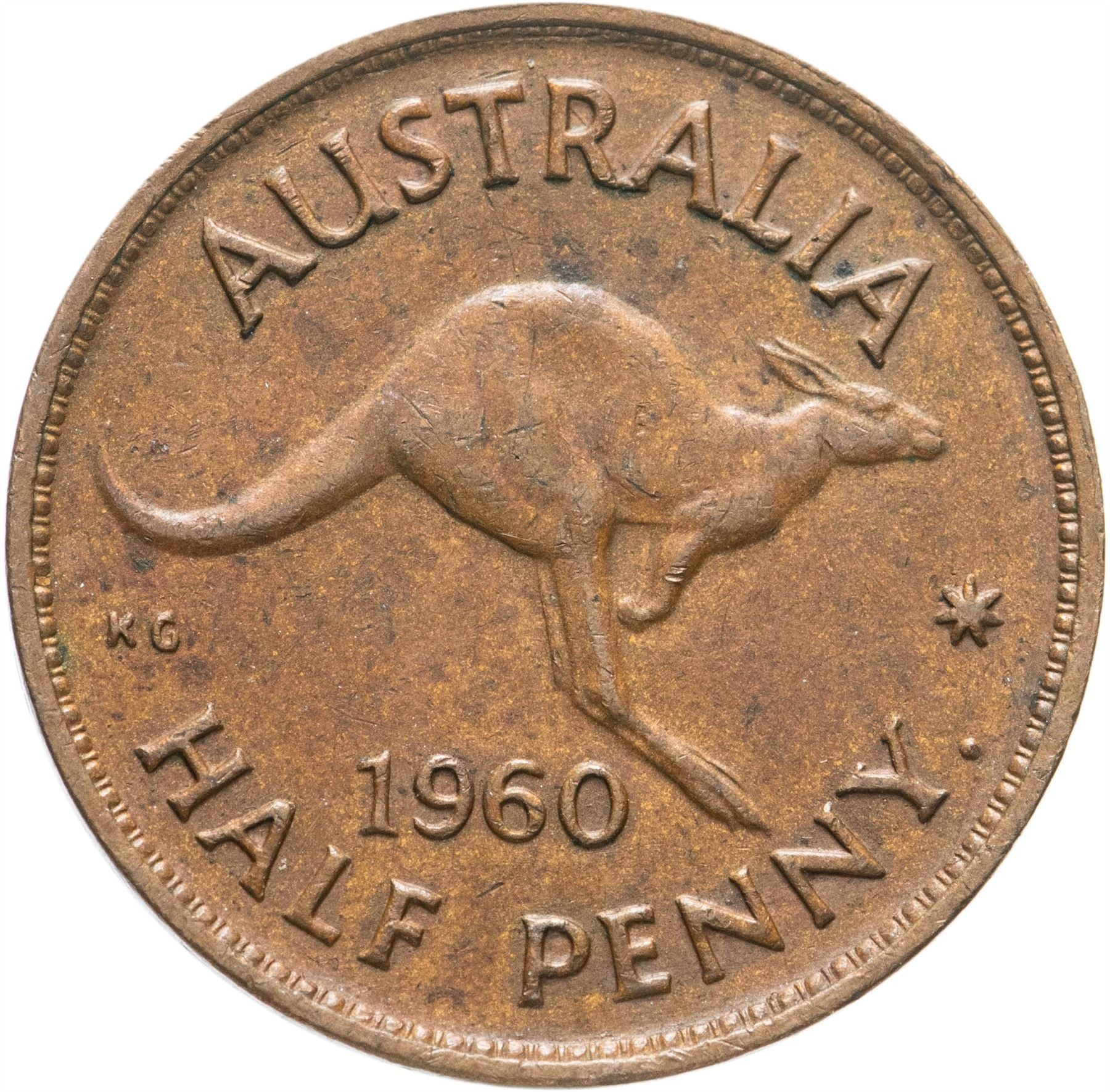 Australia | Moneta da 1/2 Penny | Canguro | Km:61 | 1959 - 1964