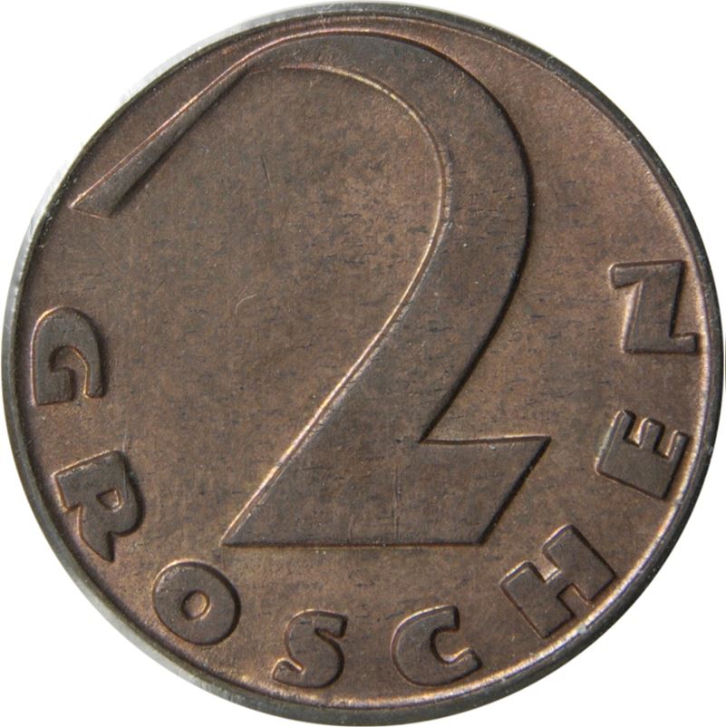 Austria 2 Groschen Coin | Cross Potent | KM2837 | 1925 - 1938