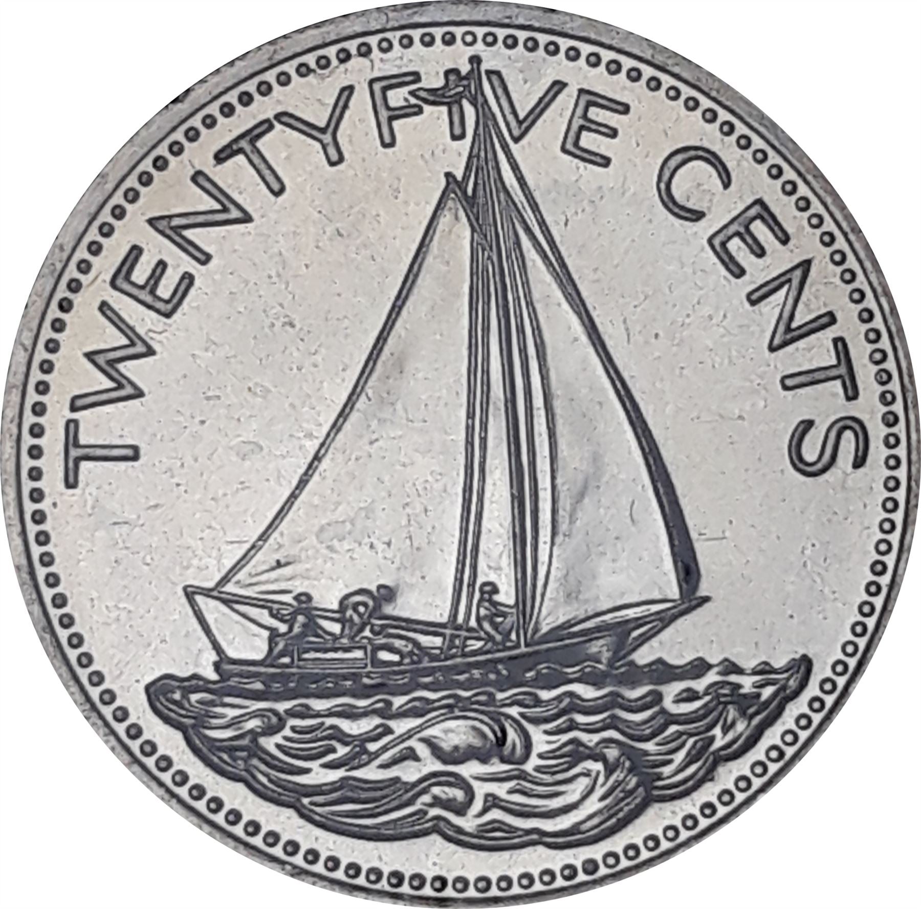 Bahamas | Moneda de 25 centavos | Velero | Flamenco | Marlín | KM63.2 | 1991 - 2005