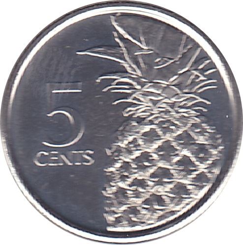 Bahamas | Moneda de 5 centavos | Piña | Flamenco | Marlín | KM221 | 2015 - 2016