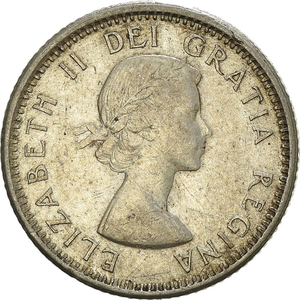 Canada Coin Canadian 10 Cents | Queen Elizabeth II | Bluenose Racing Ship | KM51 | 1953 - 1964