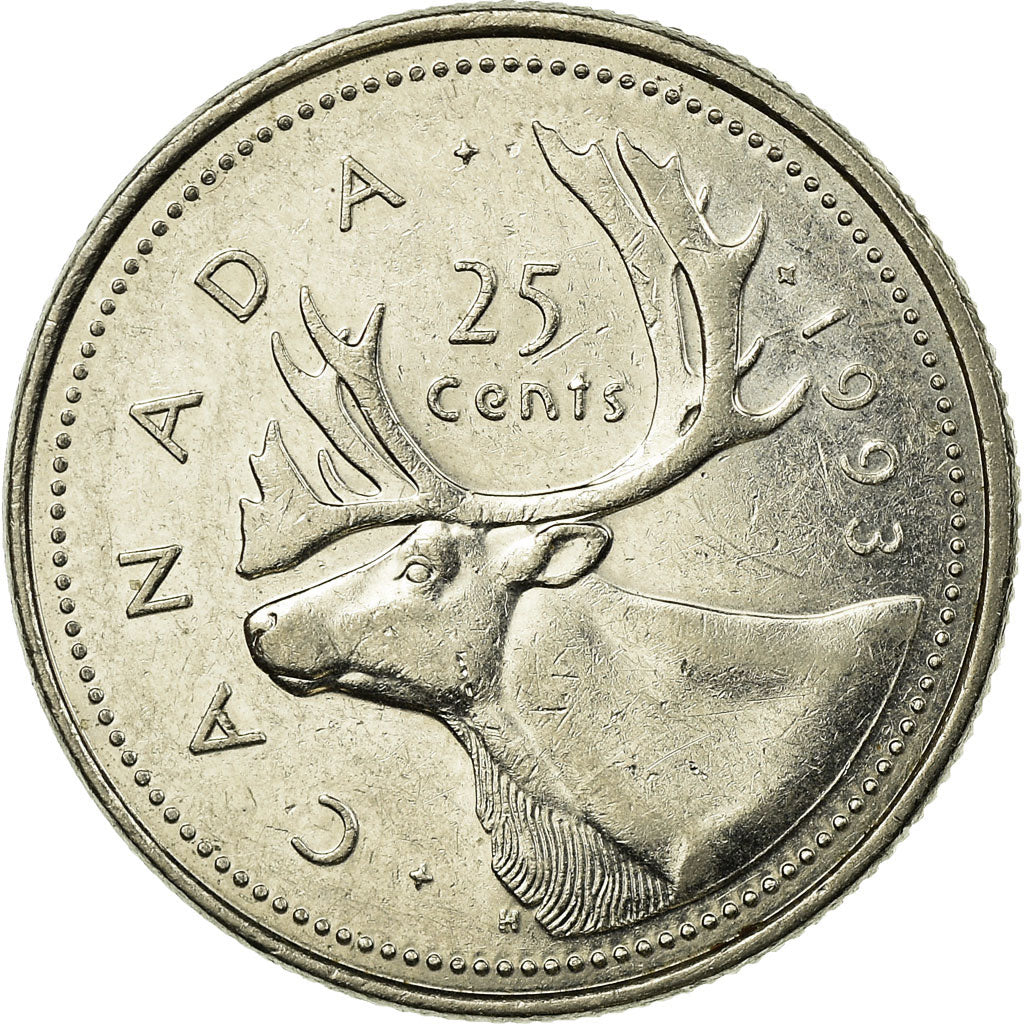Canada | 25 Cents Coin | Nickel | 3rd portrait | KM:184 | 1990-2001