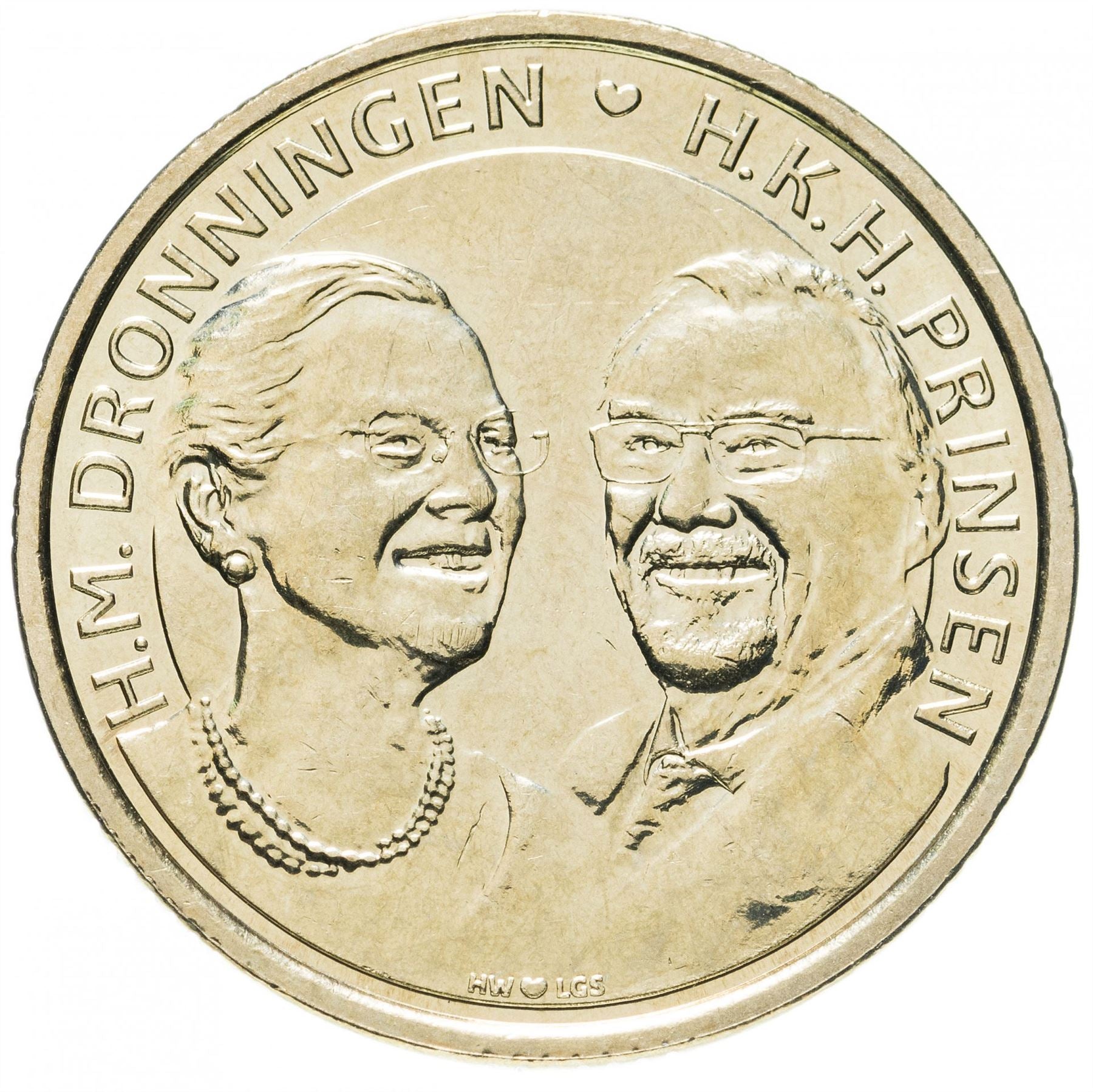 Dinamarca | Moneda de 20 Coronas | Boda de Oro Real de Margarita II | KM966 | 2017