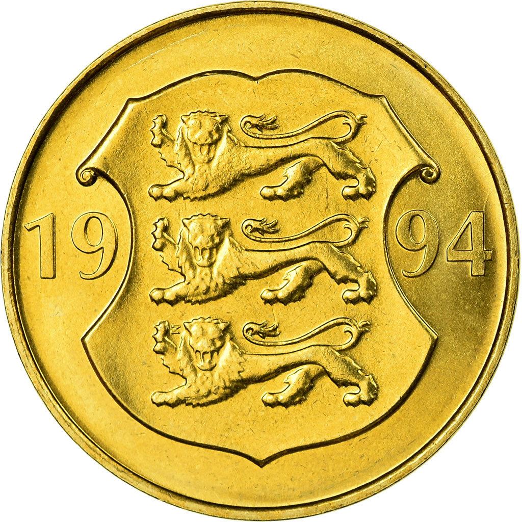 Estonia 5 Krooni Coin | National Bank | Lions | KM30 | 1994