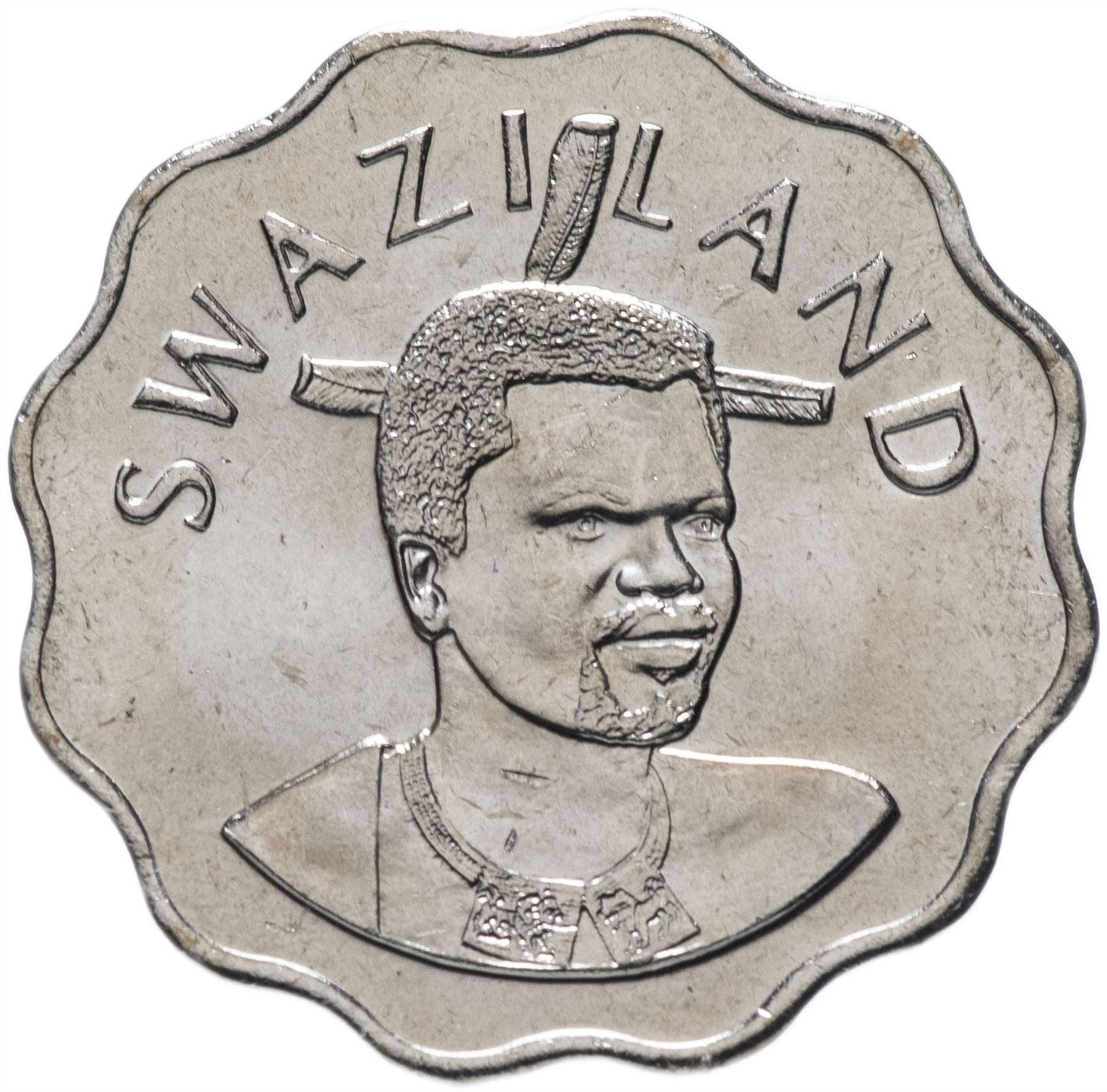 Esuatini | Moneda de 5 centavos | Rey Mswati III | Lirio de Arum | KM48 | 1995 - 2010