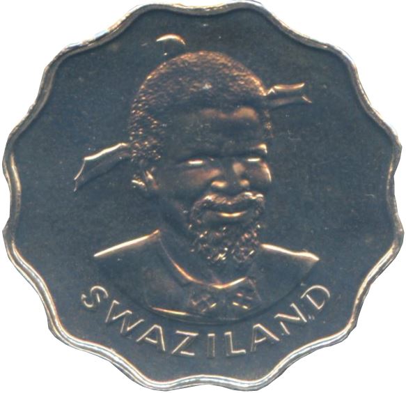 Moeda de 5 Cêntimos de Eswatini | Rei Sobhuza II | Lírio de Arum | KM9 | 1974 - 1979