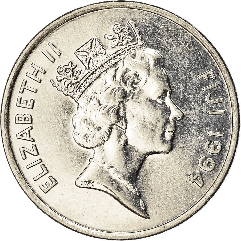 Fiji | 20 Cents Coin | Sperm Whale tooth | Km:53A | 1990 - 2006