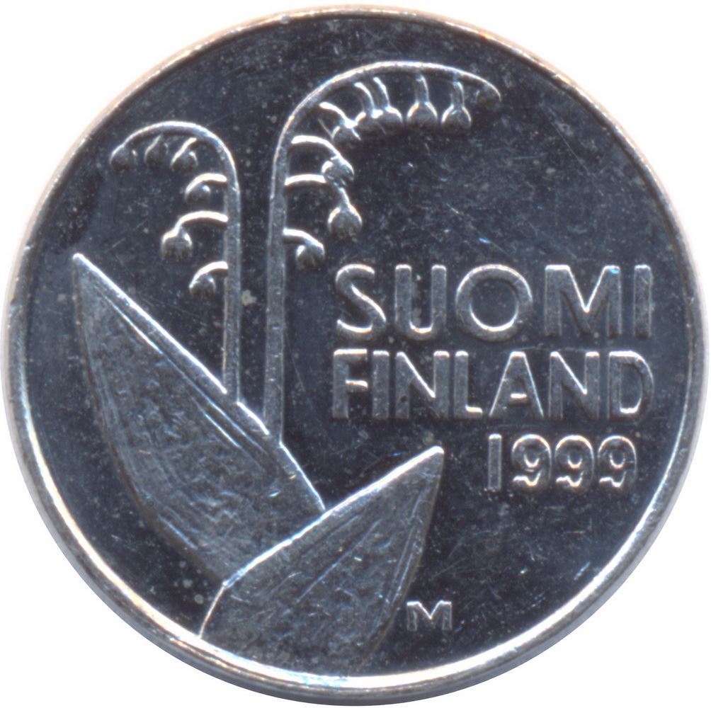 Suomijos moneta Suomijos 10 pennių | Lelijos slėnis | Medaus koriukai | KM65 | 1990 - 2001