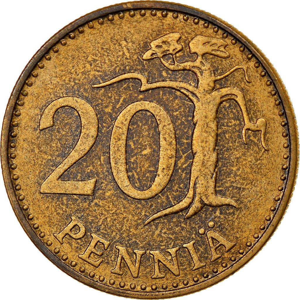 Finland Coin Finnish 20 Pennia | Pine Tree | KM47 | 1963 - 1990