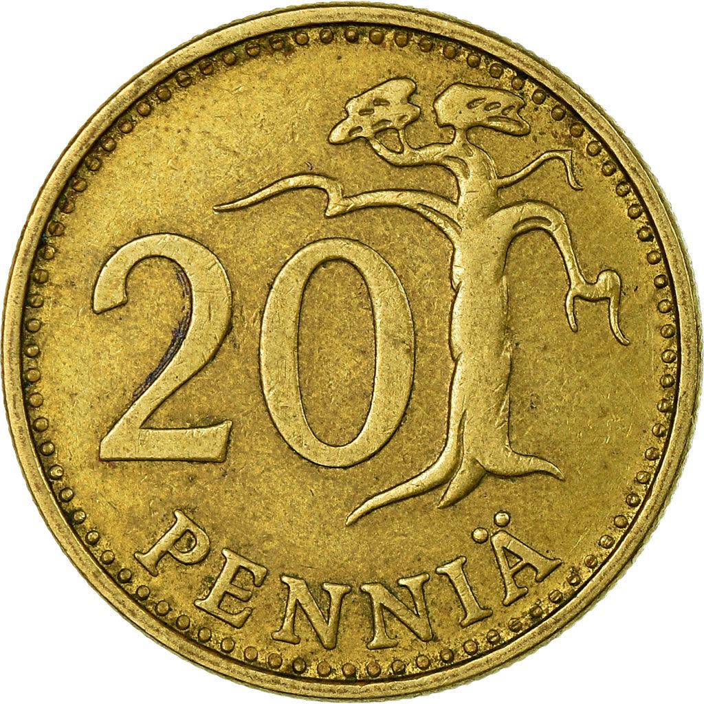 Finland Coin Finnish 20 Pennia | Pine Tree | KM47 | 1963 - 1990