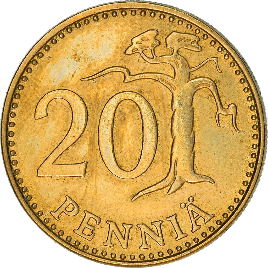 Finland Coin Finnish 20 Pennia | Pine Tree | KM47 | 1963 - 1990