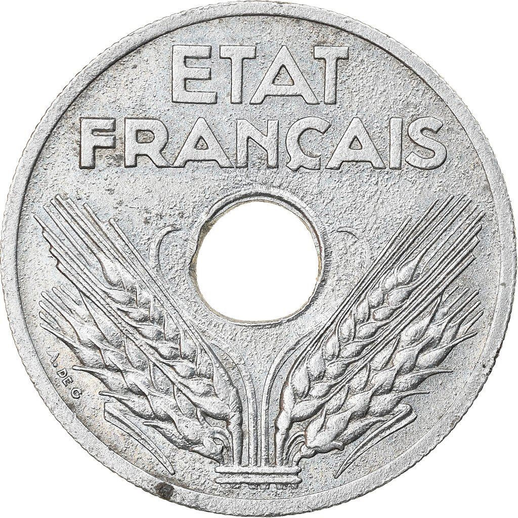 French | 20 Centimes Coin | Vichy French State | KM899 | France | 1941