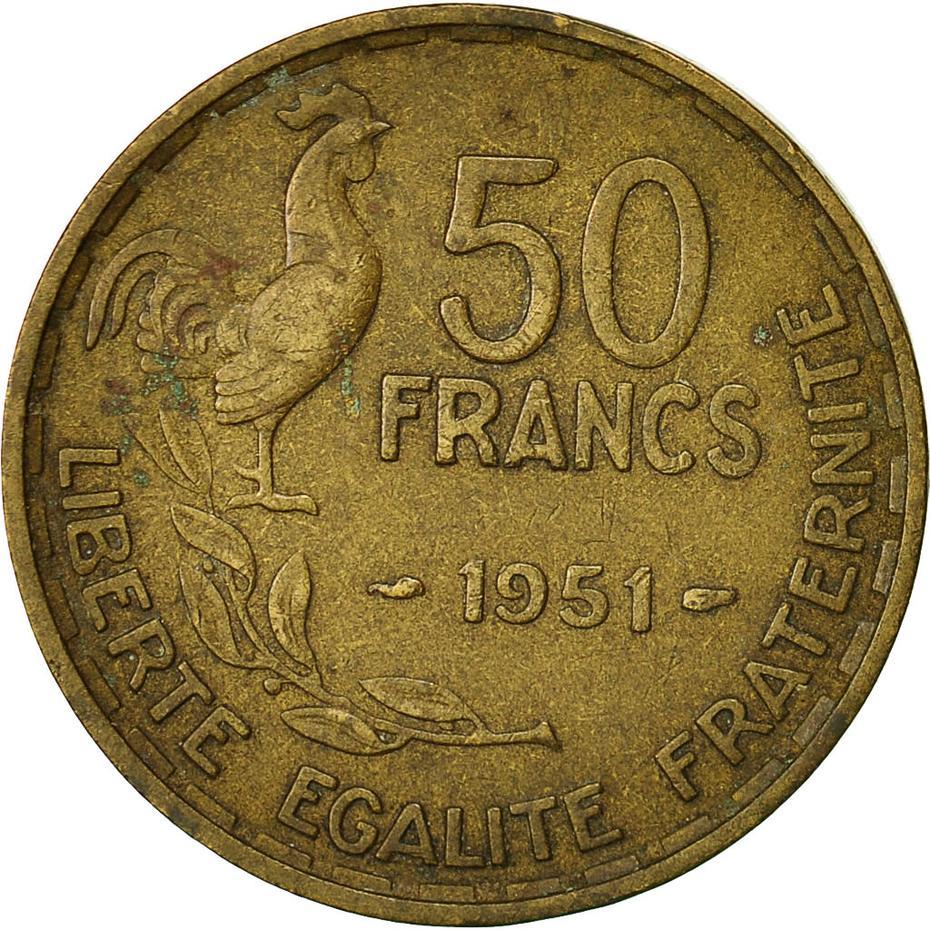 French 50 Francs Coin | KM918 | France | 1950 - 1958