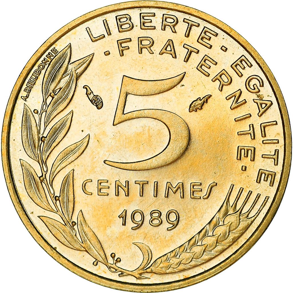 French Coin 5 Centimes | KM933 | France | 1966 - 2001