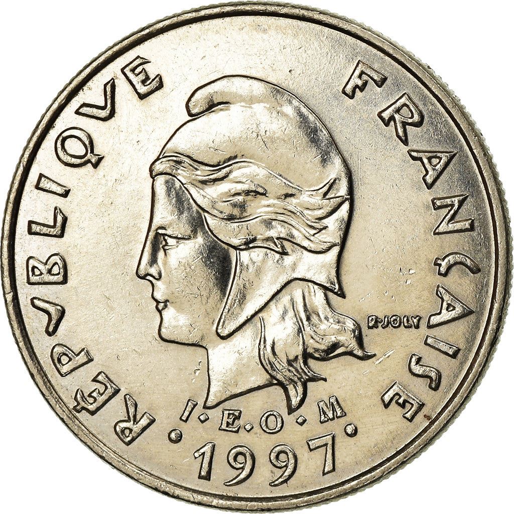 French Polynesia Coin French Polynesian 10 Francs | Marianne | Phrygian Cap | Tribal Mask | KM8 | 1972 - 2005