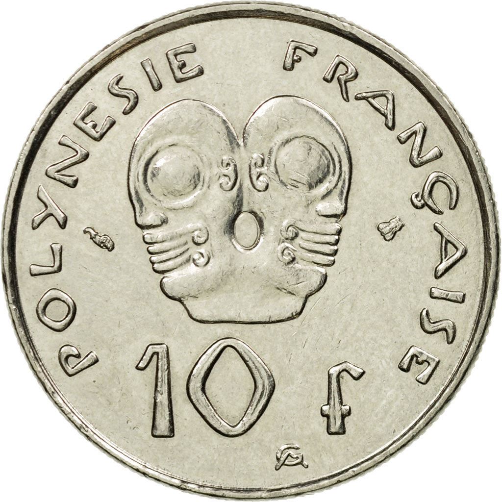 French Polynesia Coin French Polynesian 10 Francs | Marianne | Phrygian Cap | Tribal Mask | KM8 | 1972 - 2005