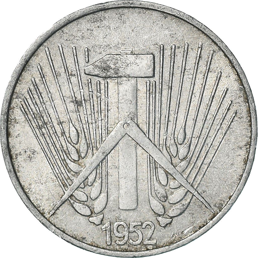Moneta della Repubblica Democratica Tedesca Germania 1 Pfennig | Martello | Bussola | KM5 | 1952 - 1953