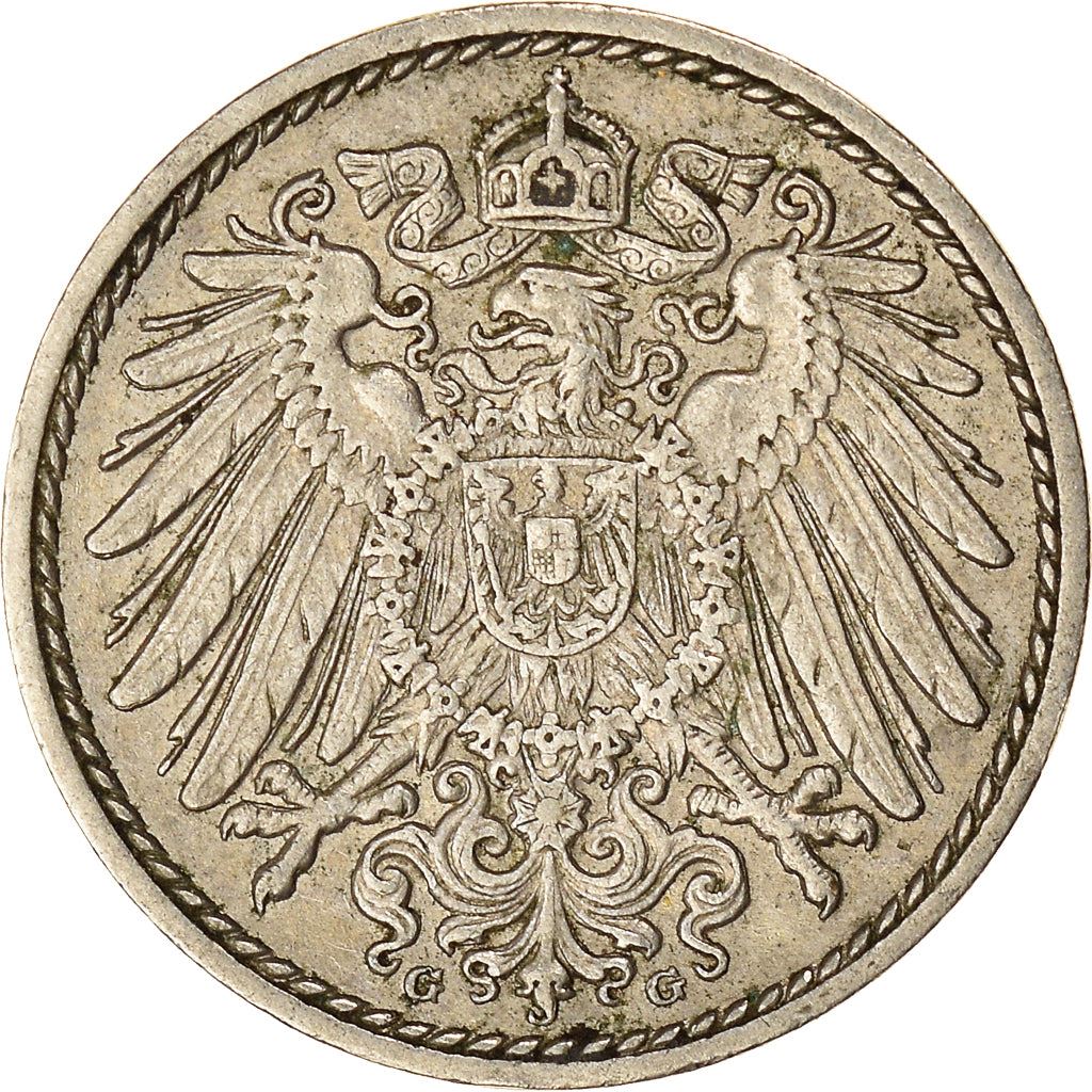 German Empire 5 Pfennig Coin | Deutsches Reich | Wilhelm II | Type 2 | KM11 | 1890 - 1915