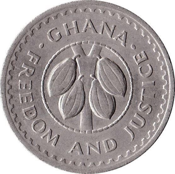 Ghana 10 Pesewas Coin | Cacao Fruits | KM16 | 1967 - 1979