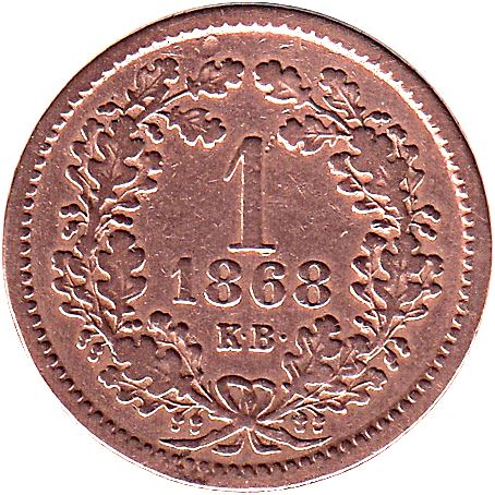 Hungary 1 Krajczar Coin | Franz Joseph I | KM441 | 1868 - 1873