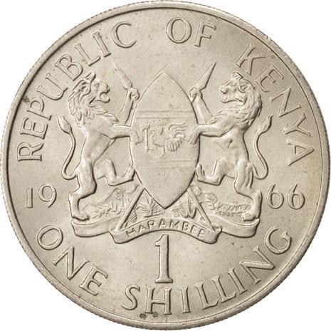 Kenya 1 Shilling | Jomo Kenyatta 1963 - 1978 Mynt | KM5 | 1966 - 1968