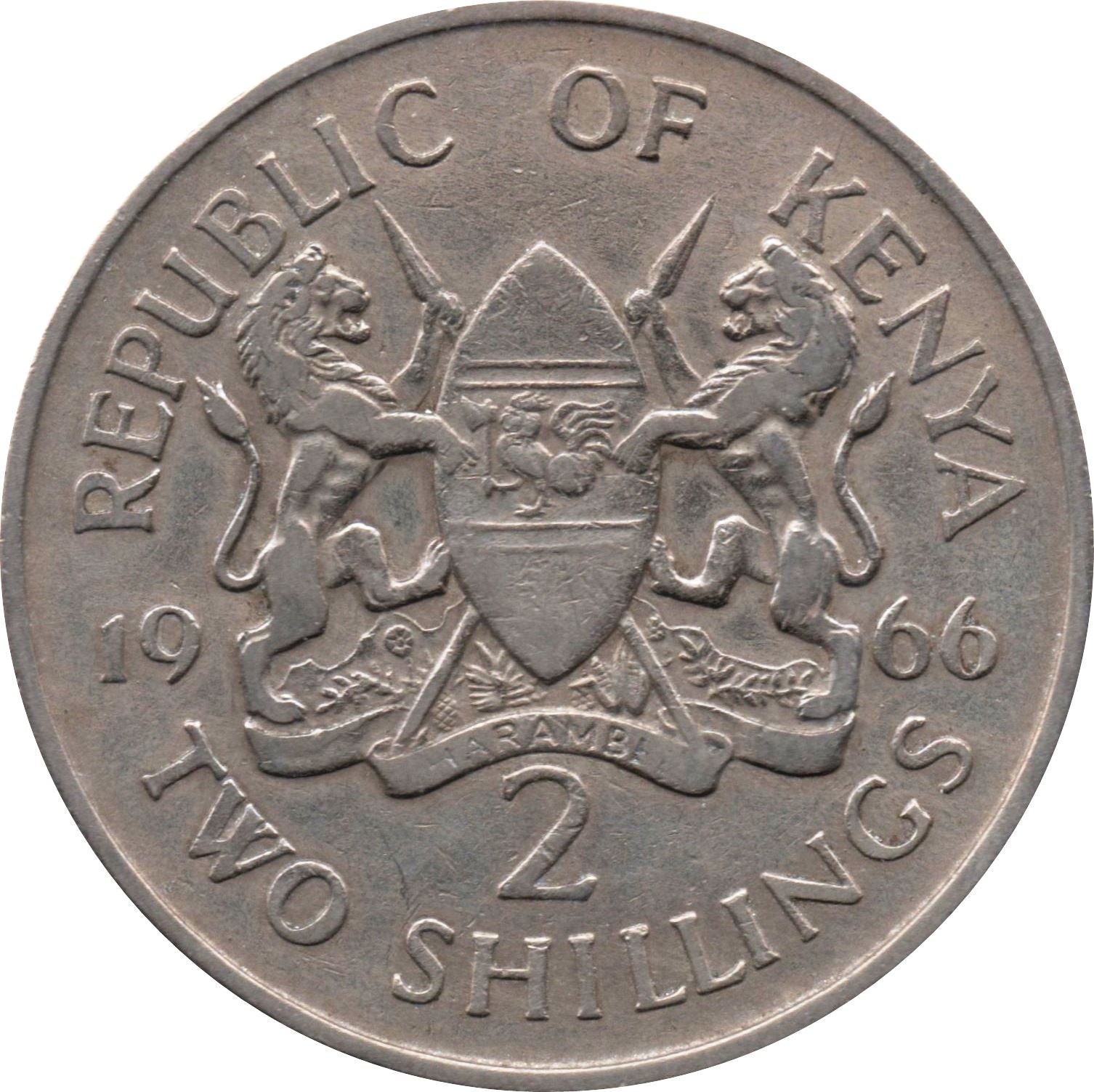 Moneta da 2 Scellini del Kenya | KM6 | 1966 - 1968