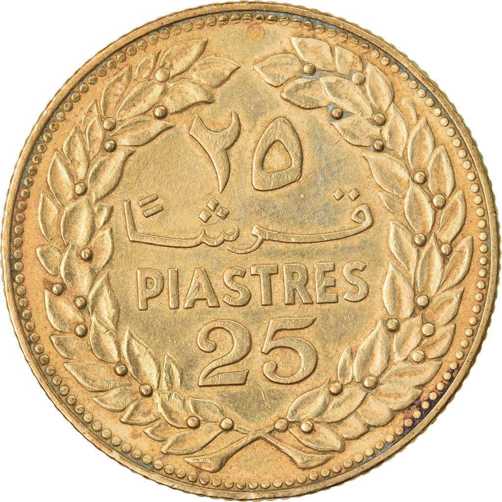 Lebanon | 25 Qirsha / Piastres Coin | Cedar tree | Km:27.1 | 1968 - 1980