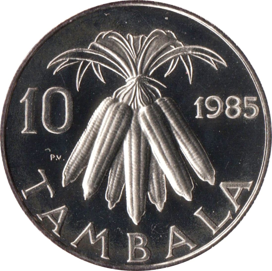 Moneta Malawi 10 Tambala | Hastings Banda | Mais | KM10 | 1971 - 1989