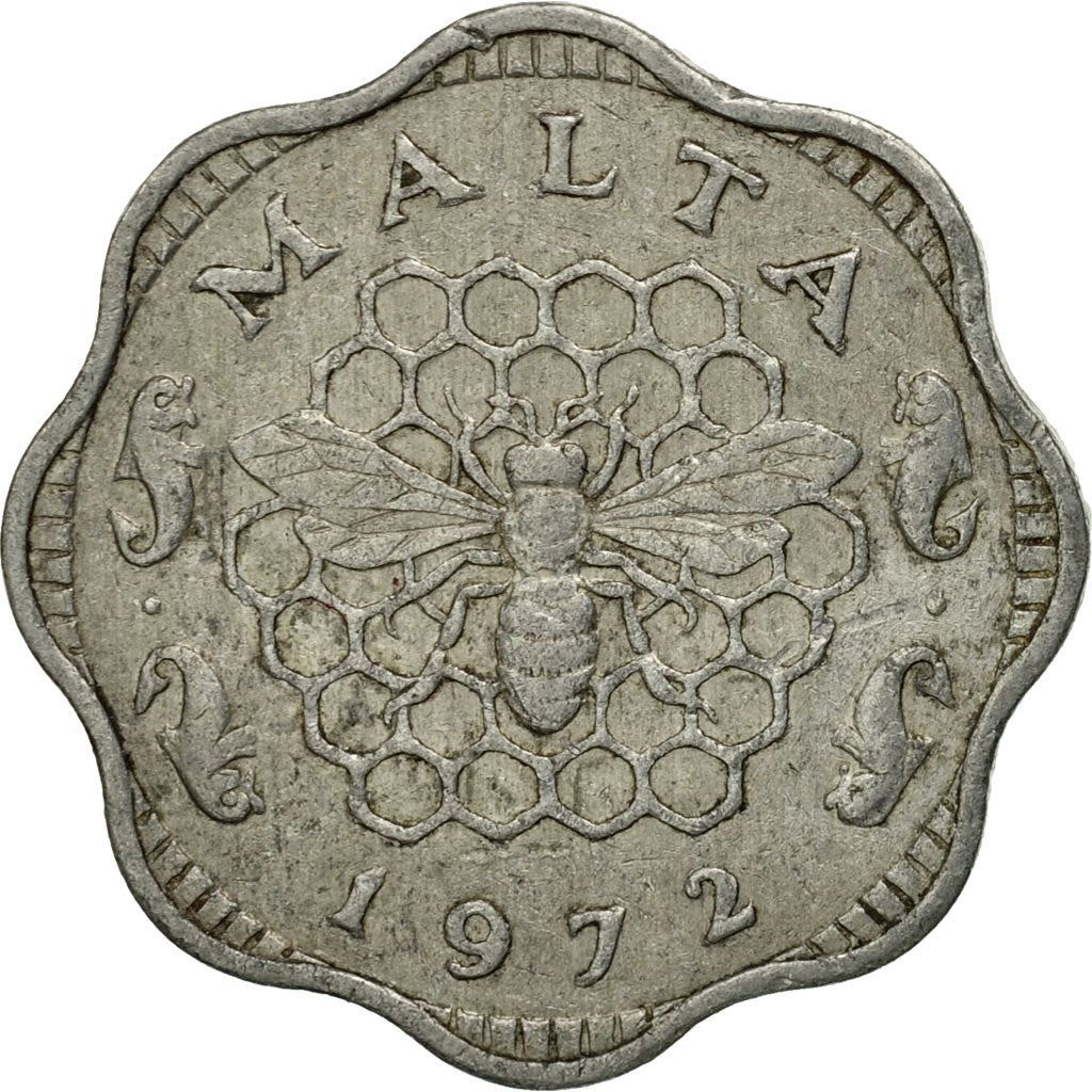 Malta Coin Maltese 3 Mils | Bee | Honeycomb | KM6 | 1972 - 2006