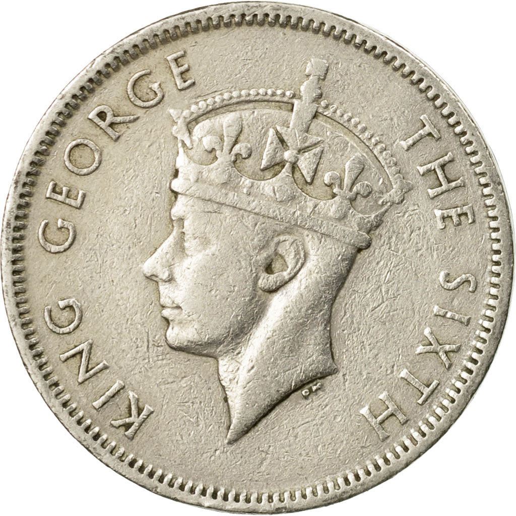 Mauritius 1/2 Rupee Coin | King George VI | Stag | KM28 | 1950 - 1951