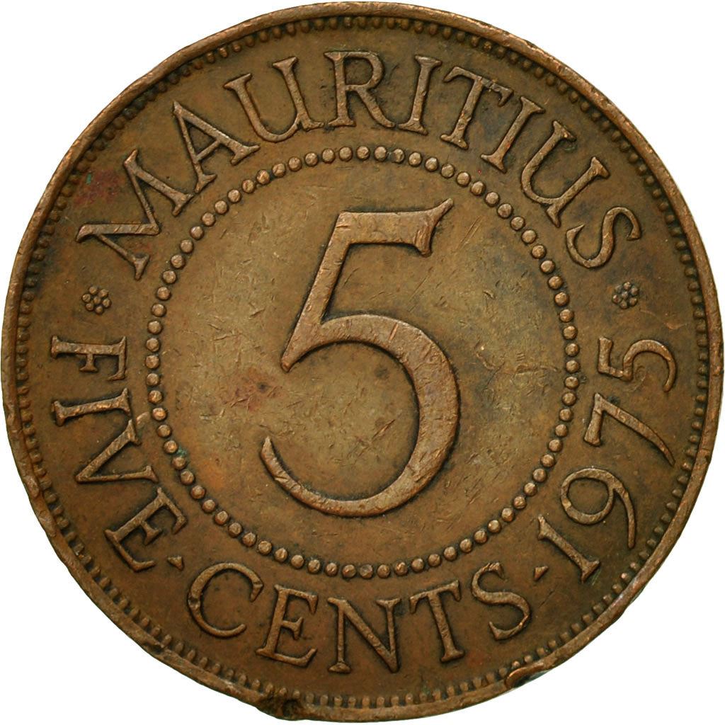 Mauritius 5 Cents Coin | Queen Elizabeth II | KM34 | 1956 - 1978
