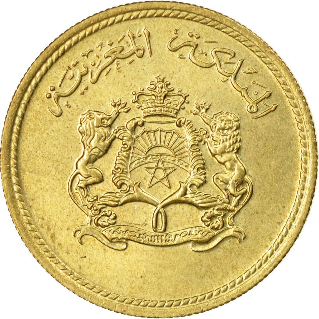 Marocco 10 Santimat / Centimes - Moneta Hassan II FAO Y60 1974