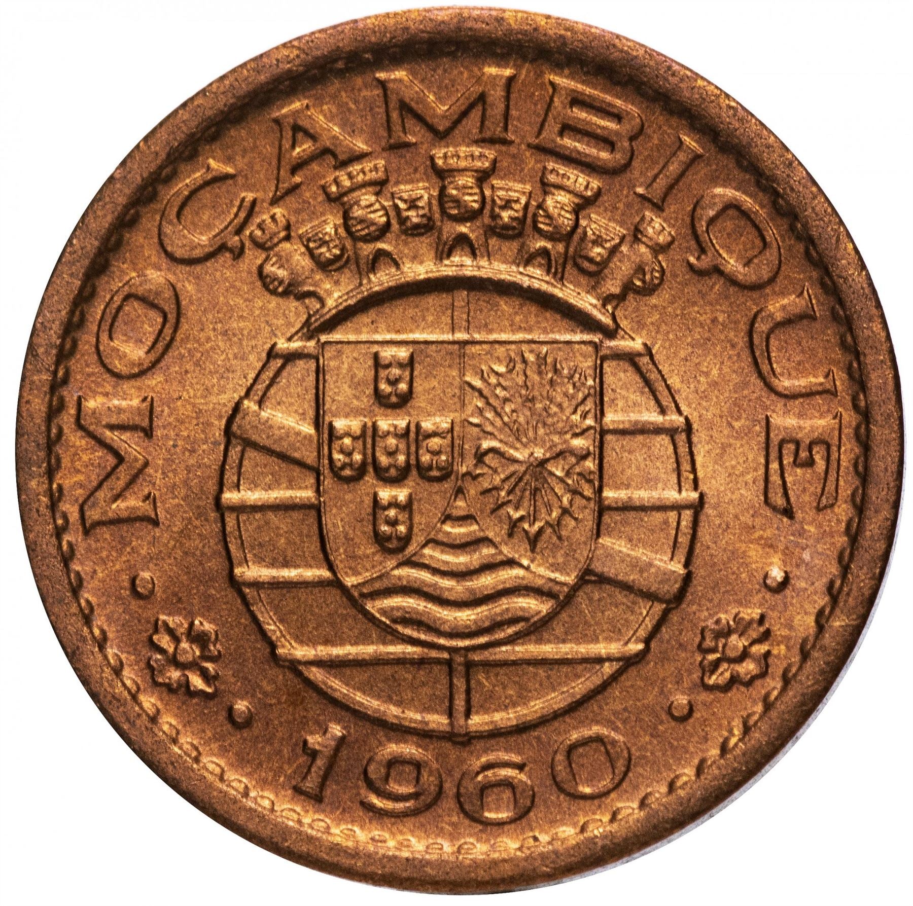 Moneta da 10 Centavos del Mozambico | Ordine Militare di Cristo | KM83 | 1960 - 1961