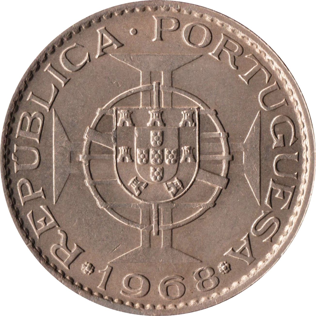 Moneta 10 Escudos Mozambico | Ordine Militare di Cristo | KM79b | 1968 - 1974