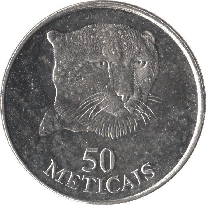 Moneta 50 Meticais Mozambico | Leopardo | KM119 | 1994