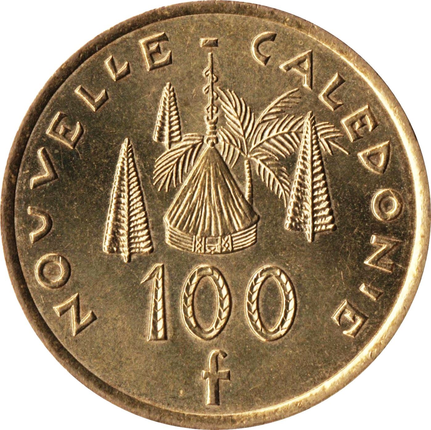 Naujosios Kaledonijos 100 frankų moneta 1976 - 2005 KM 15