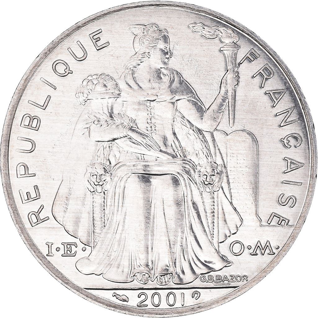 Naujosios Kaledonijos 5 frankų moneta 1983 - 2019 KM 16