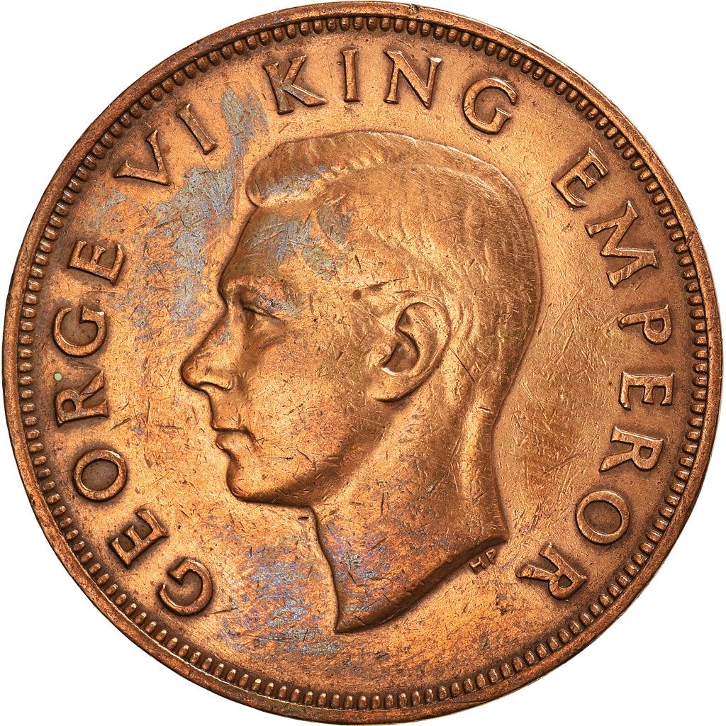 Новая Зеландия 1 пенни монета | Король Георг VI | Туй Берд | КМ13 | 1940 - 1947